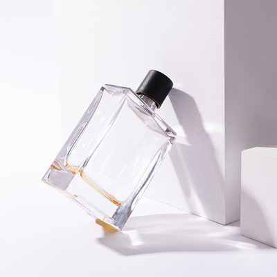 100ml zamzkのプラスチック帽子の正方形のスプレーの空のびんの携帯用化粧品のびんが付いている創造的な香水瓶のガラス ビン