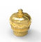 金色の新しい設計香水瓶の帽子の王冠はZamakの文書を形づける