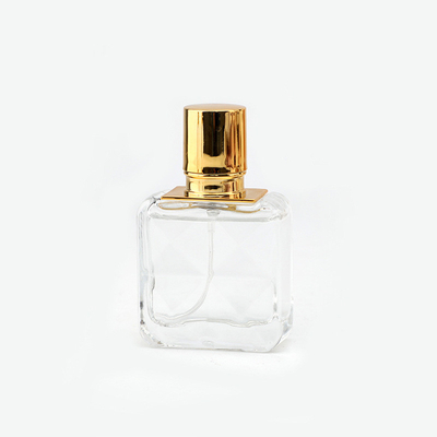 高い等級のガラス香水瓶30mlの正方形のガラス ビンの透明な香水瓶の携帯用香水スプレーのびん