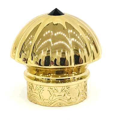 石が付いている注文の贅沢な金色のZamakの金属の香水瓶の帽子