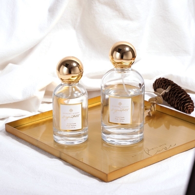 OEM空の円形ガラスのZamacの金の贅沢な香水瓶50ML 100ML