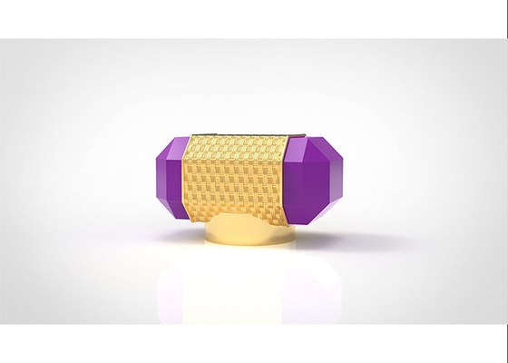 購入 紫色の石の贅沢なZamacの創造的な香水瓶カバー15mm金の金属亜鉛合金 online manufacture