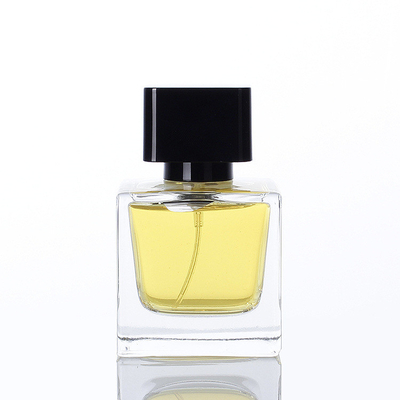購入 卸し売り30ml 50ml 100mlの正方形の透明な香水のガラス ビンのサブパッケージはふたによって空の香水瓶に吹きかける online manufacture