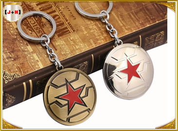購入 黄銅によってブラシをかけられる顧客用金属によって刻まれる名前のKeychains 5の指された星の設計 online manufacture