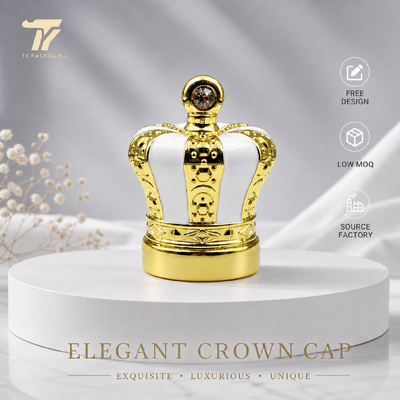 購入 クラウン香水キャップ ラインストーンザマック蓋 白金の香水トップ 2色エナメル香水パッケージ オーダーメイドロゴ メタル香水キャップ 卸売香水キャップ工場 オンライン製造