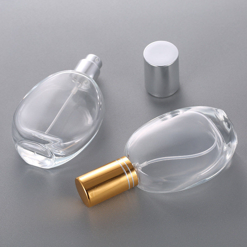 ねじ口の香水瓶、楕円形ガラス、空のびん、スプレー、香水、化粧品は