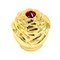 赤い石が付いている注文の贅沢な金色のZamakの金属の香水瓶の帽子
