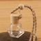 8MLダイヤモンドの香水瓶、車の香水瓶のペンダント、透明なガラス、木の帽子が付いている空のびん