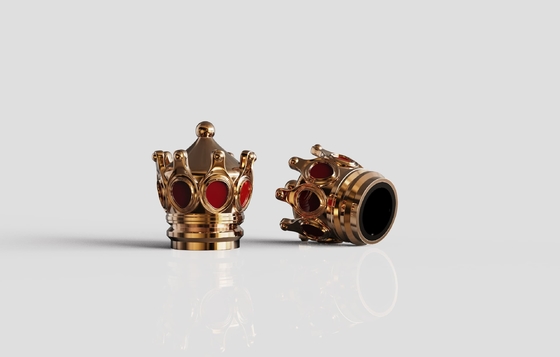 輝く金 定製 冠状 ザマック 香水 蓋 亜鉛 香水 ボトル 蓋