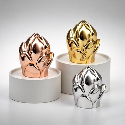 高級 FEA15 香水瓶キャップ 亜鉛合金 3D エンボス加工 花のつぼみ トップ 電気メッキ フレグランス ボトル蓋 カスタム ザマック香水キャップ